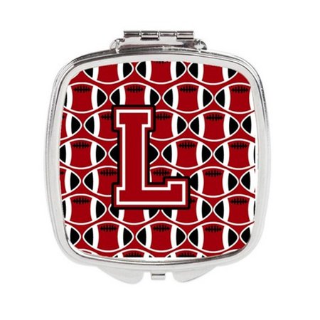 CAROLINES TREASURES Letter L Football Red, Black and White Compact Mirror CJ1073-LSCM